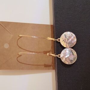 Robert Lee Morris genuine gold plated abalone. MOP drop earrings A131